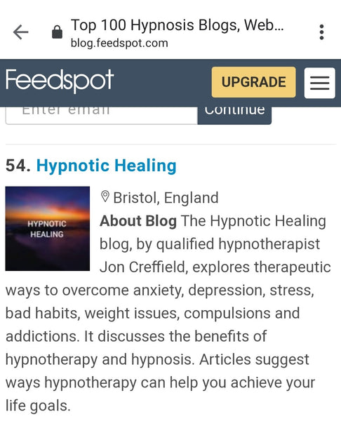 Hypnotic Healing Chosen For Feedspot Top 100 Hypnosis Blogs